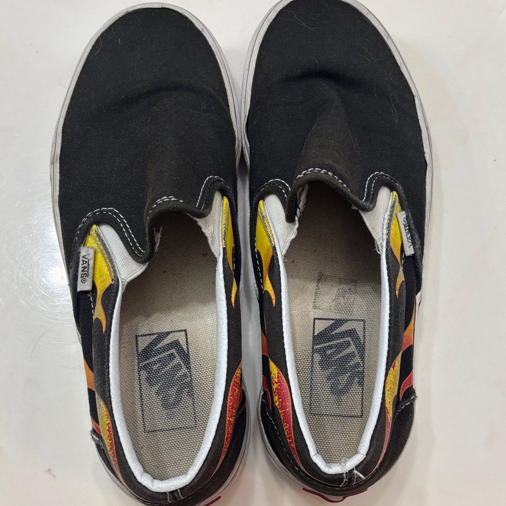 Vans Classic Slip-On Sneakers - Flame Design